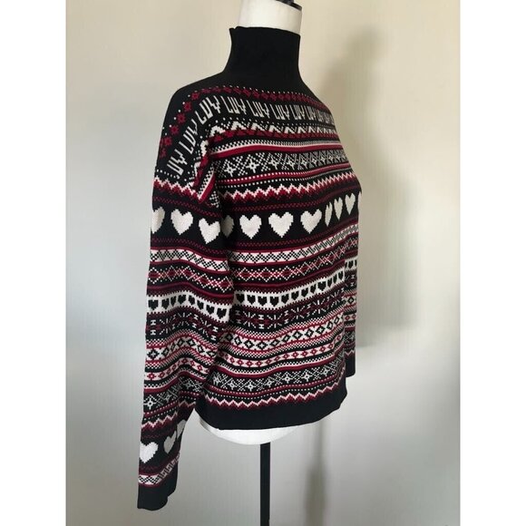 CUPCAKES & CASHMERE Long Sleeve Sweater Size Medium Jacquard Rayon Blend Knit - Picture 4 of 7